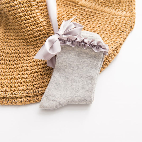 Sweet & Elegant Ribbon Crew Socks - 5 Colors