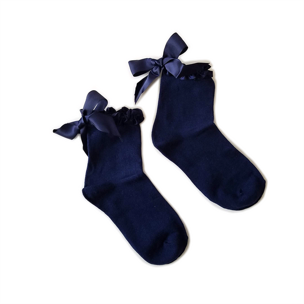 Sweet & Elegant Ribbon Crew Socks - 5 Colors