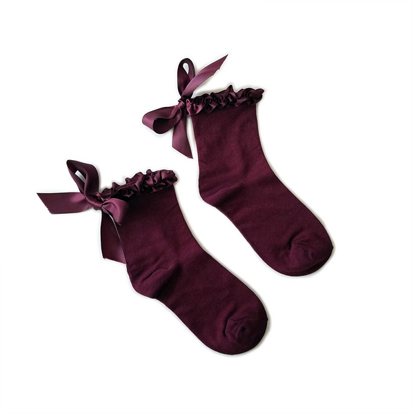 Sweet & Elegant Ribbon Crew Socks - 5 Colors