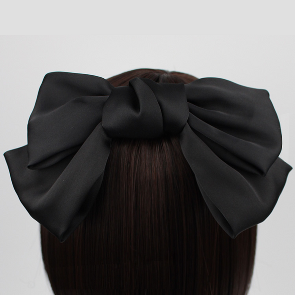 Silky Soft Big Hairbow Ribbon Barrette Clip