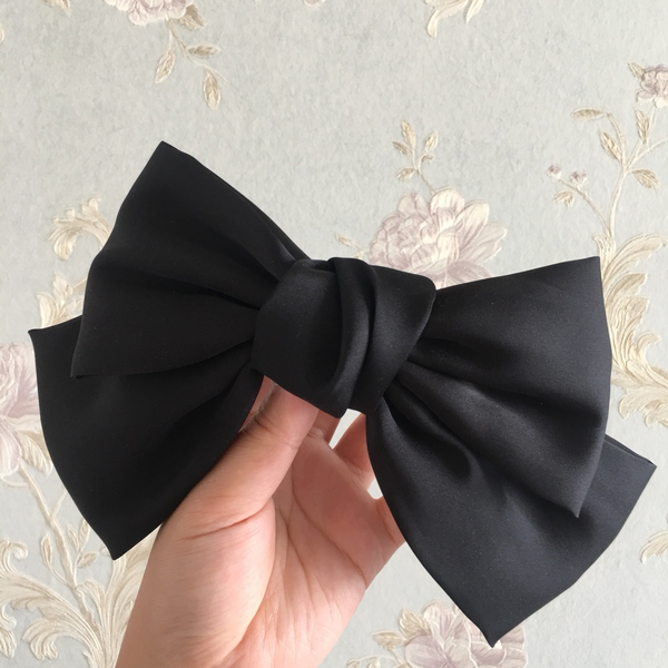 Silky Soft Big Hairbow Ribbon Barrette Clip