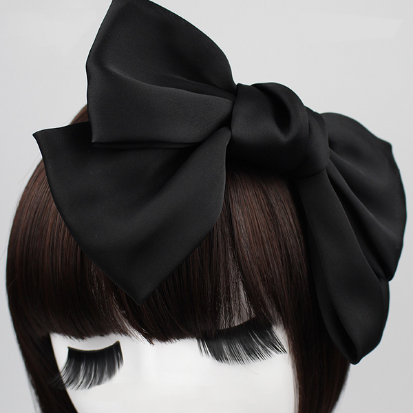 Silky Soft Big Hairbow Ribbon Barrette Clip
