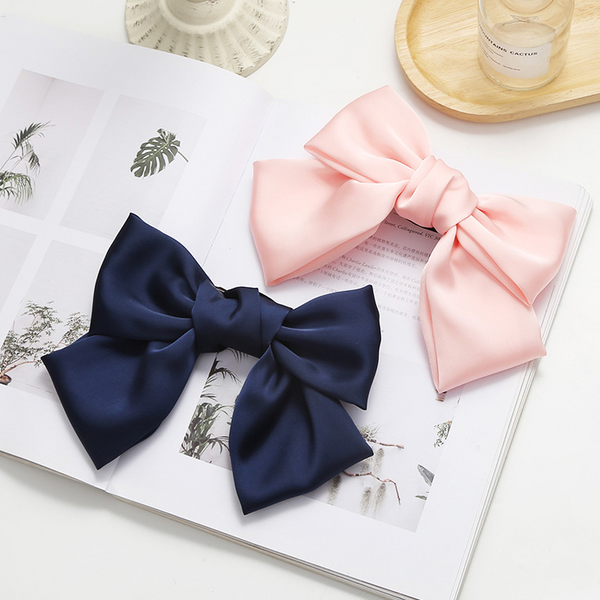 Silky Soft Big Hairbow Ribbon Barrette Clip