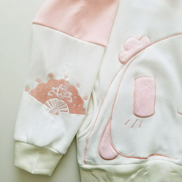 Rosy Rabbit Plush Hoodie with Bunny Ears