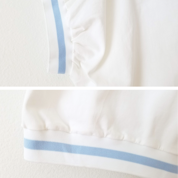 "Sailor Cat" Short Sleeve Top with Cat Ears and Bow