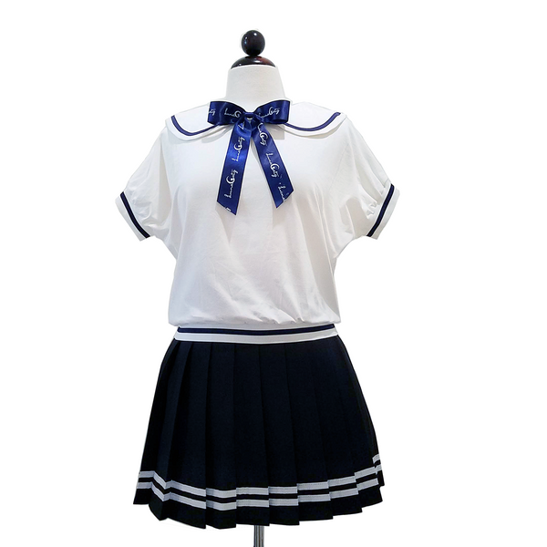 "Sailor Cat" Short Sleeve Top with Cat Ears and Bow