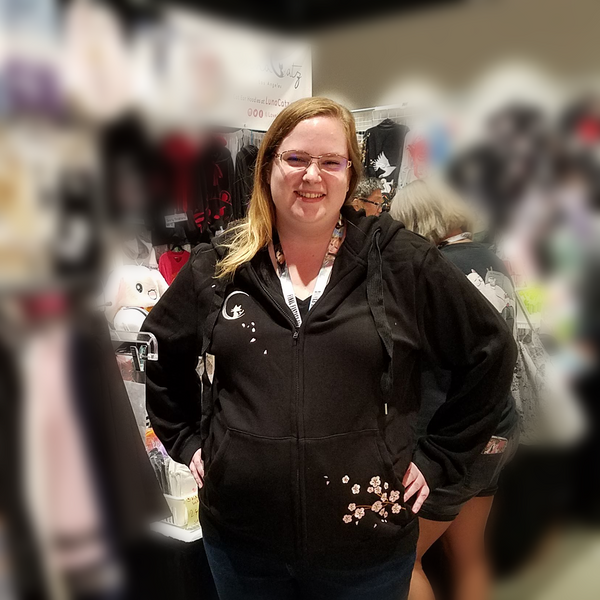 Hanami "See the Flowers" Black Zip Up Hoodie with Sakura and Cat Embroidery