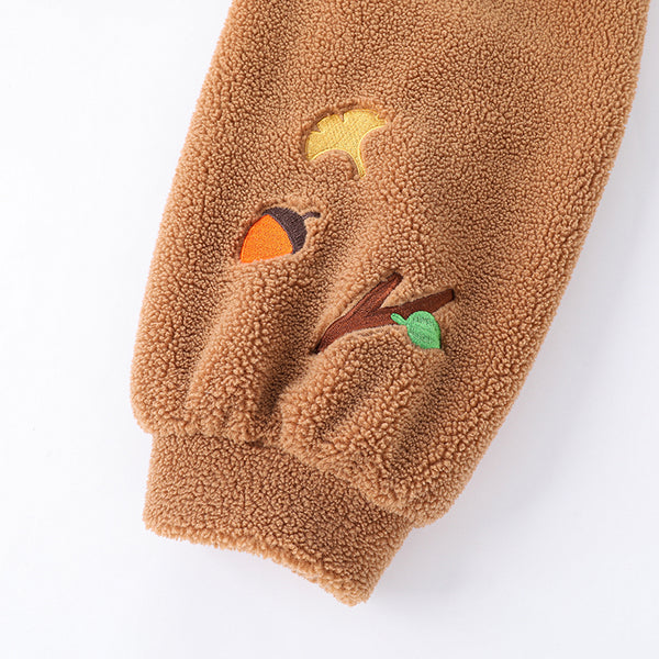 Leaf Tanuki Fuzzy Hoodie with Japanese Racoon Ears