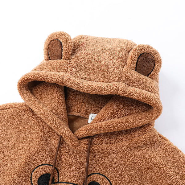 Leaf Tanuki Fuzzy Hoodie with Japanese Racoon Ears