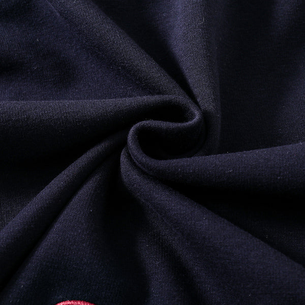 "Midnight Cherries" Zip Up Lined Hoodie with 3D Cat Ears