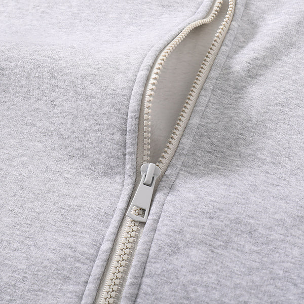 "Tail of Two Grays" Zip Up Lined Hoodie with 3D Cat Ears