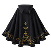 Gothic Crescent Cat Ear Cape with Gold Baroque Filigree