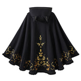 Gothic Crescent Cat Ear Cape with Gold Baroque Filigree