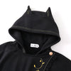 Gothic Crescent Cat Ear Cape with Gold Baroque Filigree