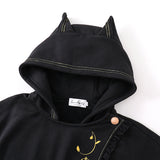 Gothic Crescent Cat Ear Cape with Gold Baroque Filigree