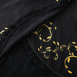 Gothic Crescent Cat Ear Cape with Gold Baroque Filigree