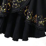 Gothic Crescent Cat Ear Cape with Gold Baroque Filigree