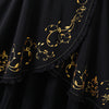 Gothic Crescent Cat Ear Cape with Gold Baroque Filigree