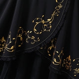 Gothic Crescent Cat Ear Cape with Gold Baroque Filigree