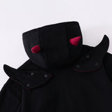 Horns & Hexes Devil Horn Zip Hoodie with Tail & Wings