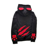 Bearly Dangerous Black and Red Punk Hoodie