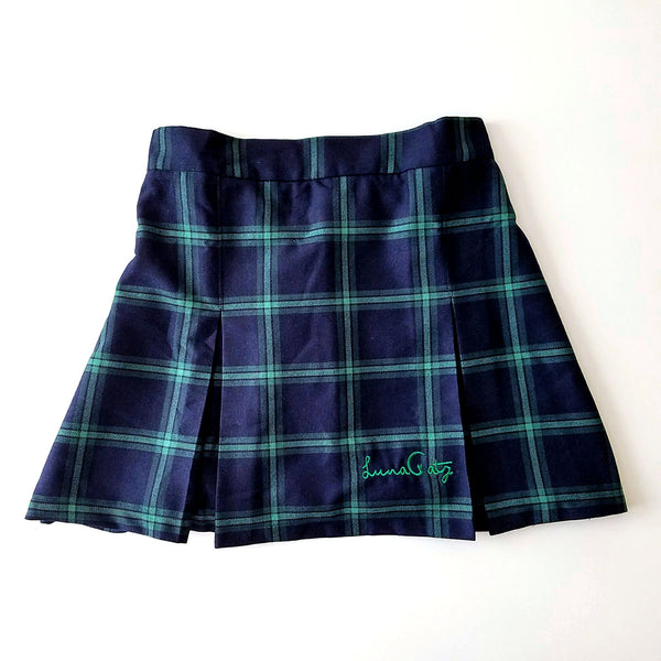 Green & Navy Signature Tartan A-Line Mini-Skirt
