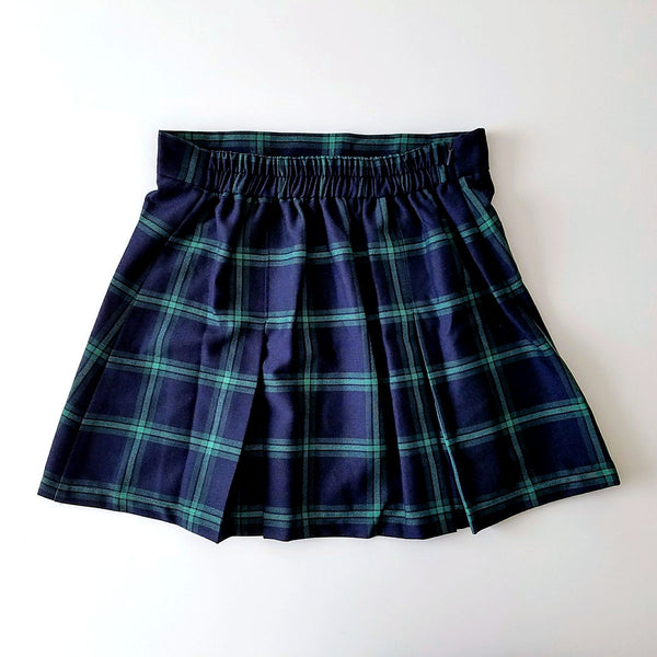 Green & Navy Signature Tartan A-Line Mini-Skirt