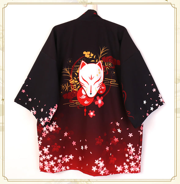 Kitsune Yokai Fox Fairy Japanese Open Jacket (Happi) – LunaCatz