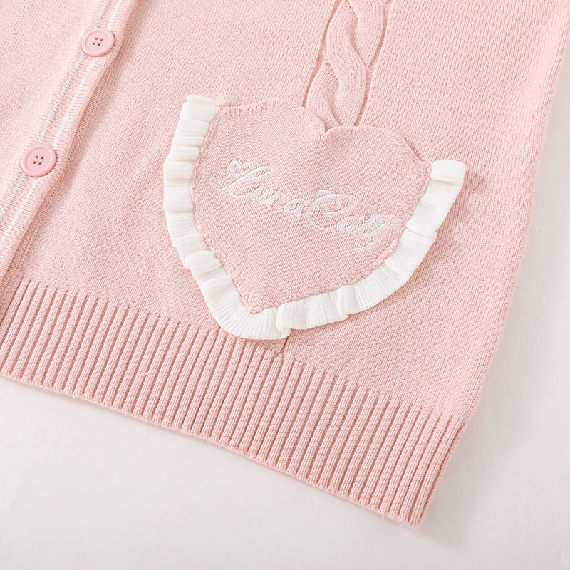 Flower Dream Ruffled Collar Cardigan in Pink – LunaCatz