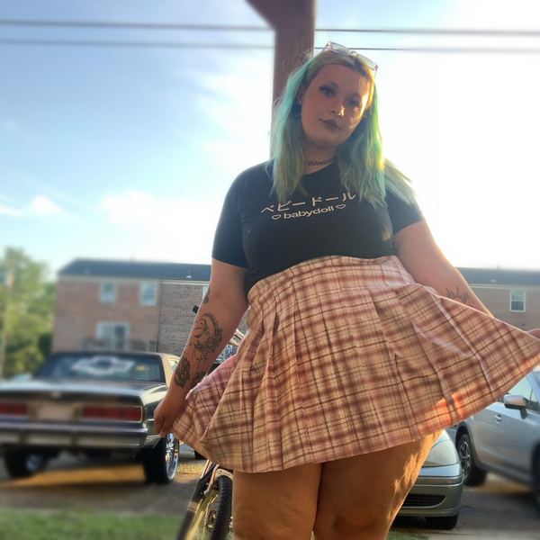 Plaid mini top skirts in store