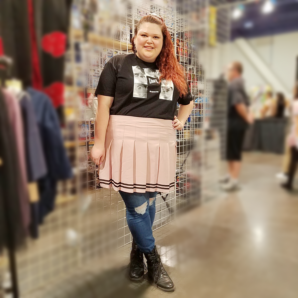 Sailor Pleated Mini-Skirt in Dusty Pink