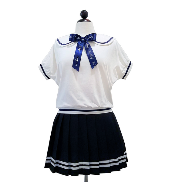 Sailor Pleated Mini-Skirt in Black