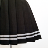 Sailor Pleated Mini-Skirt in Black