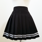 Sailor Pleated Mini-Skirt in Black