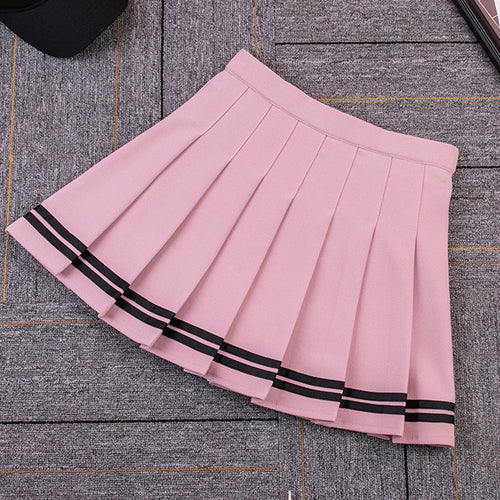Sailor Pleated Mini-Skirt in Dusty Pink