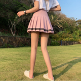 Sailor Pleated Mini-Skirt in Dusty Pink