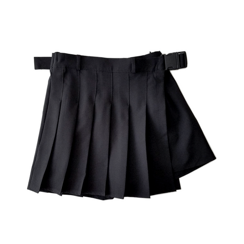 Spicy Pop Black Pleated Mini-Skirt/Shorts with Belt and Pouch