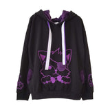 Unlock Your Heart Black and Purple Fox Plush Hoodie